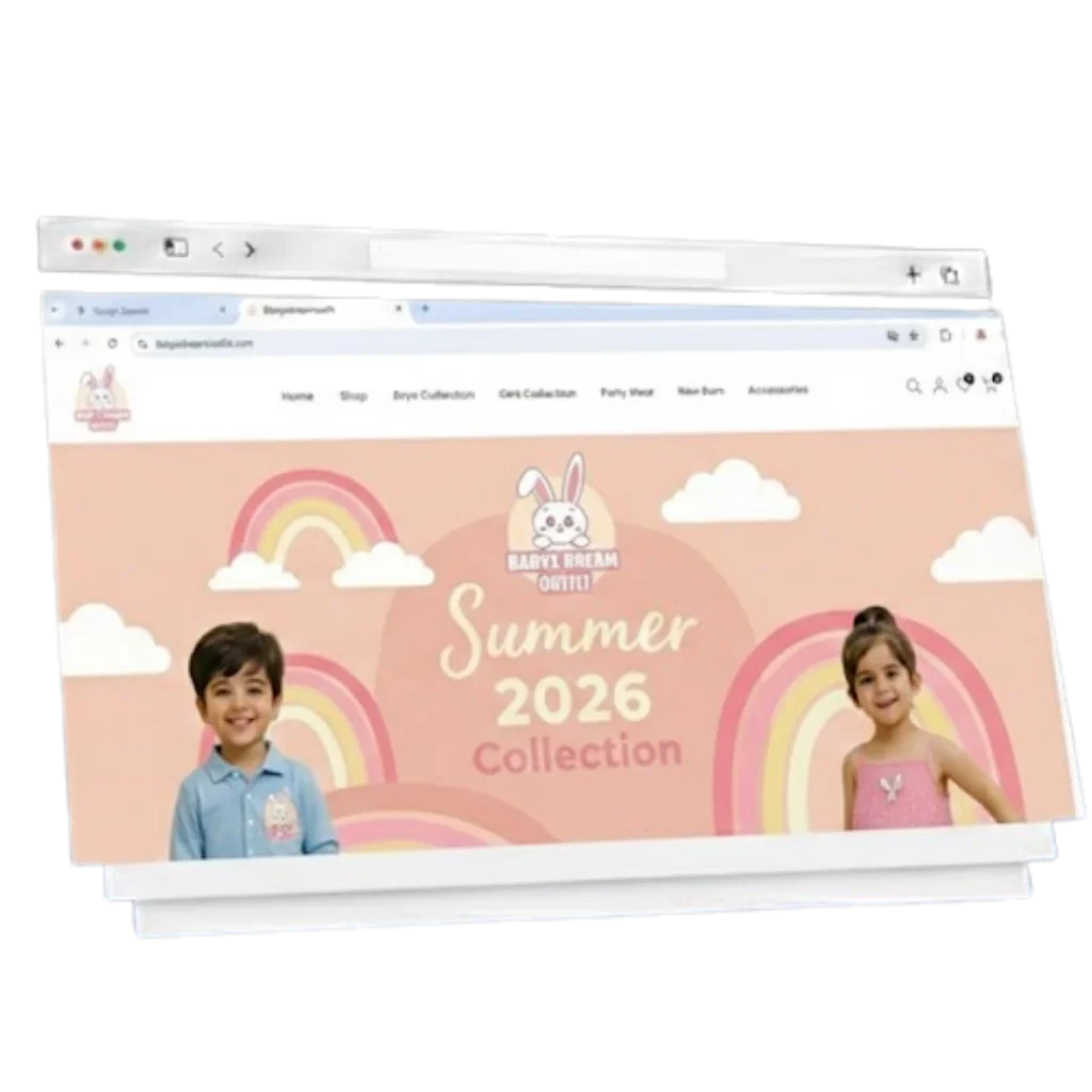 Babysdreamoutfits.com baby clothing website design