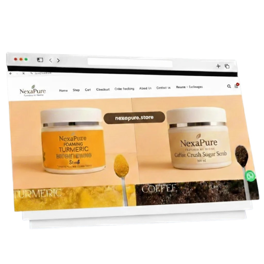 Nexapure.store skincare brand website design