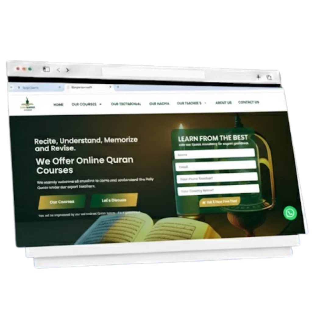 LiveQuranTeachers.com Quran academy website design